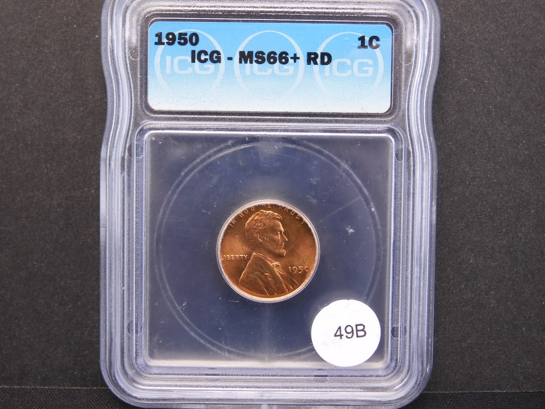 1950 Lincoln Wheat Cent ICG MS66+ Red (1 of 3)