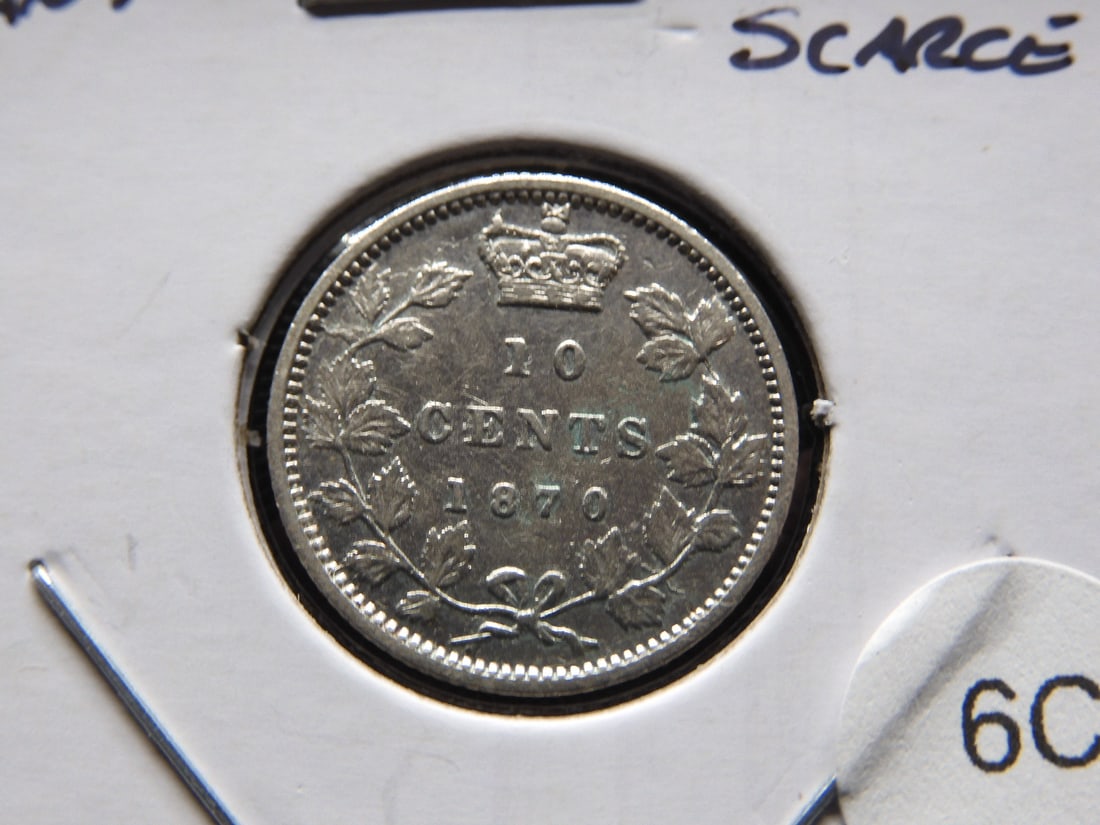 1870 Canada 10 Cents. Scarce. (1 of 3)
