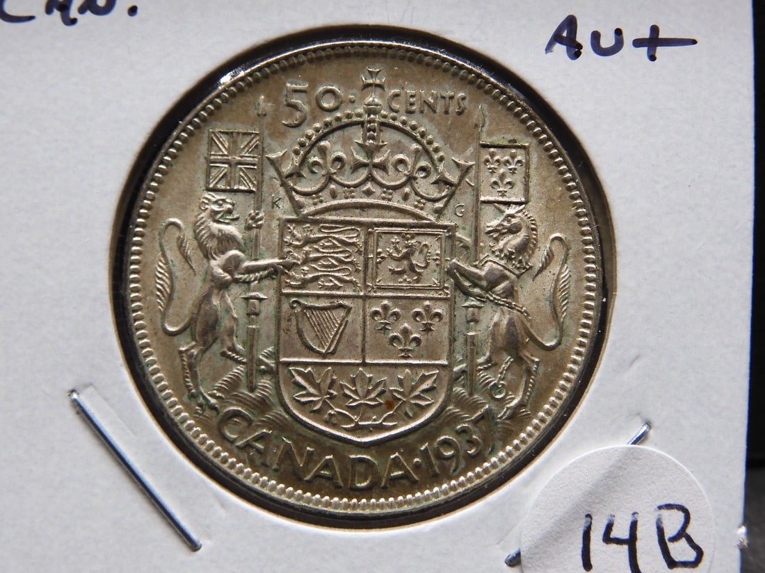 1937 Canada 50 Cents. AU+. Scarce. (1 of 3)