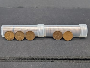 Tube of 1944-1946 Shell Brass & Tube of 1948 Lincoln Wheat Cents