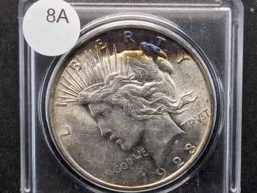1923 Silver Peace Dollar- MS- Toned
