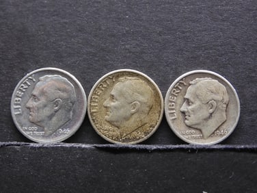 (2) 1946-P + 1946-D 90% Silver Roosevelt Dimes