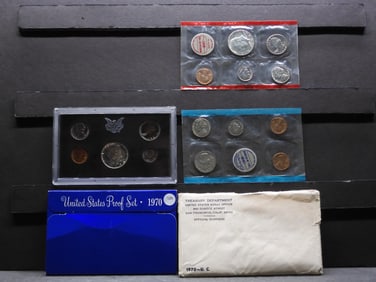 1970-S United States Proof & P&D Mint Sets With Original Gov't Packaging.  Includes The 1970 D&S 40%