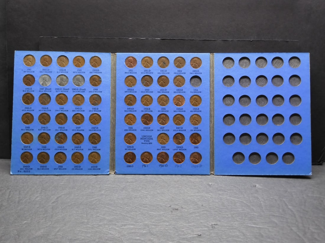 Book of 1941-1962 Lincoln Cents- 58 Coins (1 of 5)