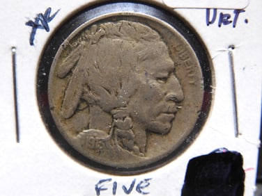 1913 Type 1 Buffalo Nickel - First Year - Great Details