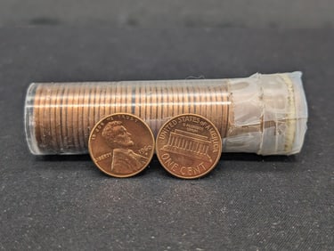Tube of 1960-D Red BU Copper Lincoln Memorial Cents