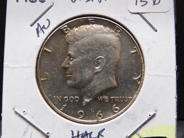 1966 Silver Clad Kennedy Half Dollar - Great Details