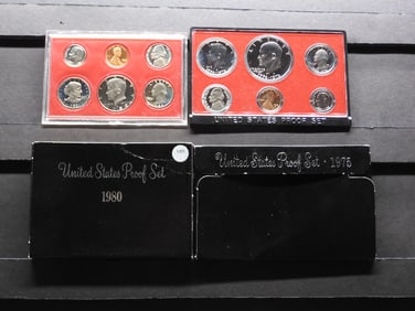 1975-S 1980-S United States Proof Sets With Original Gov't Packaging.