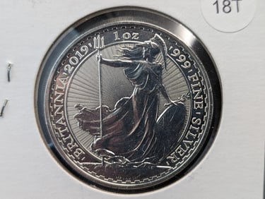 2019 Proof Great Britain Britannia 2 Pound- .999 Fine Silver