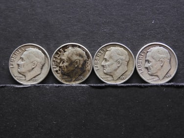 (2) 1951-P + (2) 1951-D 90% Silver Roosevelt Dimes