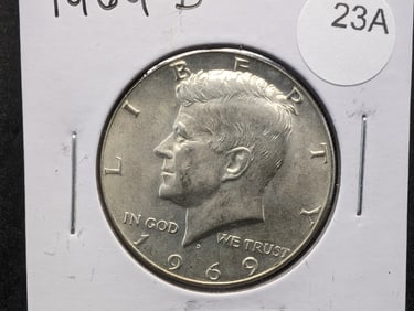 1969-D 40% Silver Kennedy Half Dollar
