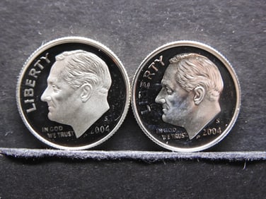 (2) 2004-S 90% Silver Proof Roosevelt Dimes