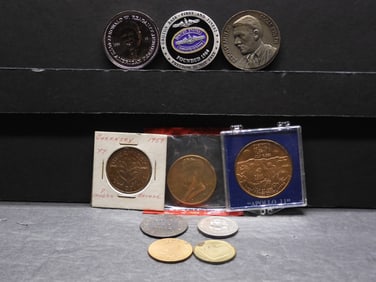 Assortment Of 10 Different Medals With A Variety Of Themes: Challenge Inauguration Reagan MS Apollo