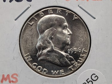 1956 CH BU Franklin 50c. 90% Silver