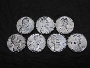 7 GEM BU 1943 Steel Cents