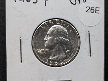 1963-P 90% Silver Washington Quarter- UNC