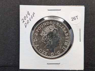 2019 Proof Great Britain Britannia 2 Pound- .999 Fine Silver