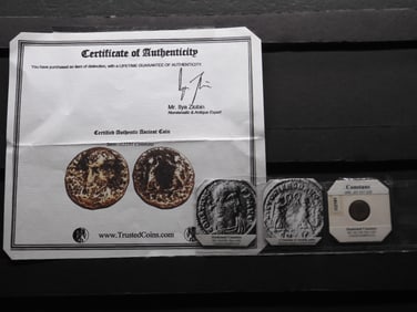337-350 AD Constans Ancient Coin w COA