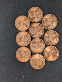 10 1995-P Red BU Lincoln Memorial Cents- ERRORS Between B & E