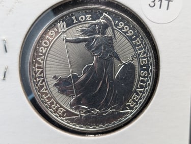 2019 Proof Great Britain Britannia 2 Pound- .999 Fine Silver