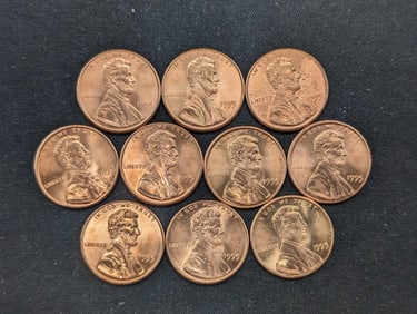 10 1995-P Red BU Lincoln Memorial Cent ERRORS- Double Reverse