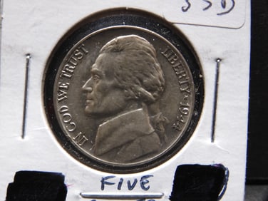 1944-D Silver Jefferson Nickel - WWII Era - Full Steps