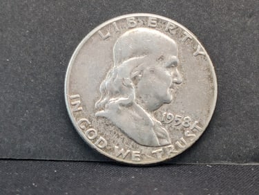 1958 Franklin 50c. 90% Silver