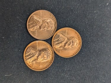 1955-P+D+S Red BU Lincoln Wheat Cents