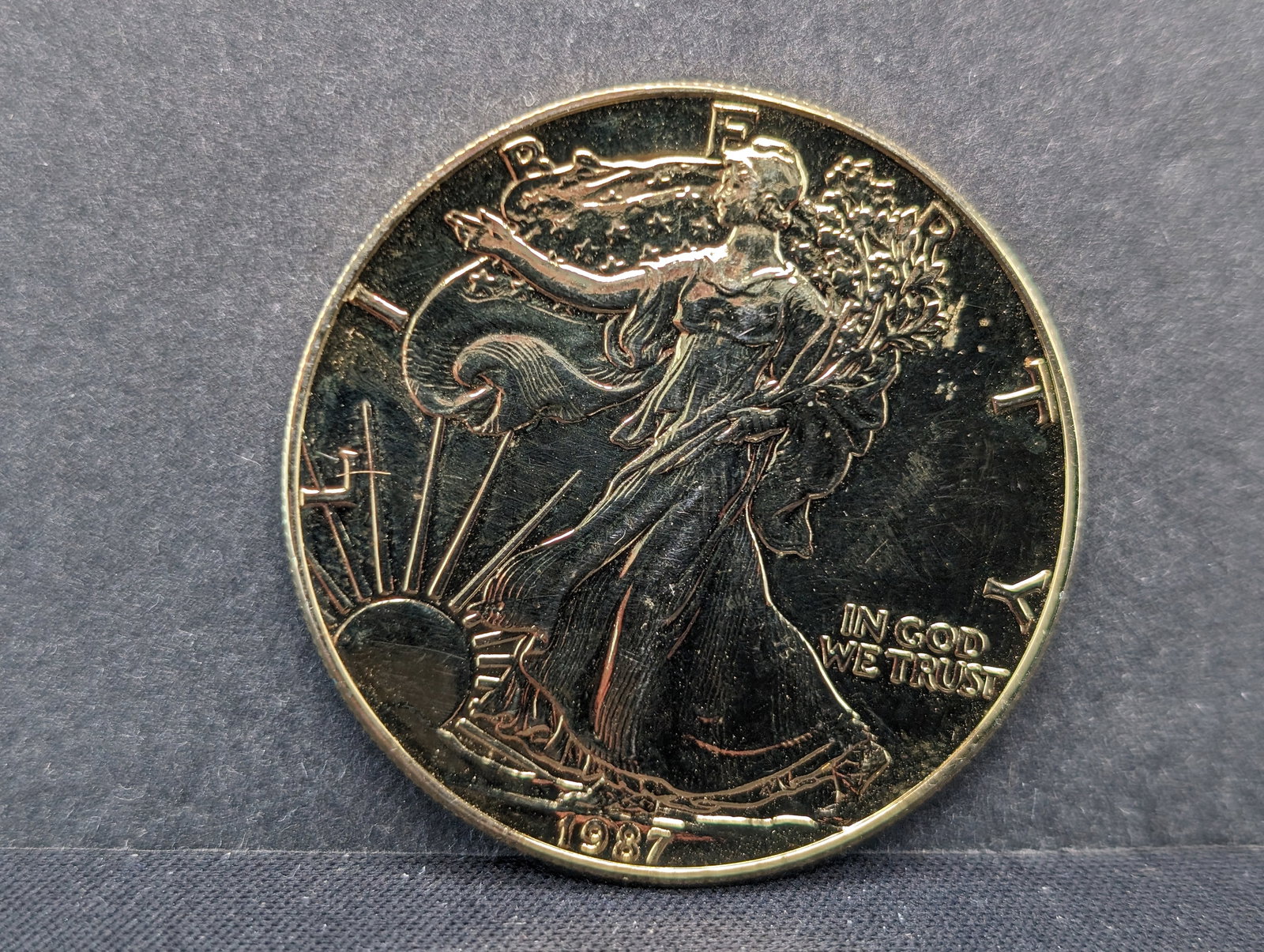 1987 Gold Plated American Silver Eagle (1 of 2)