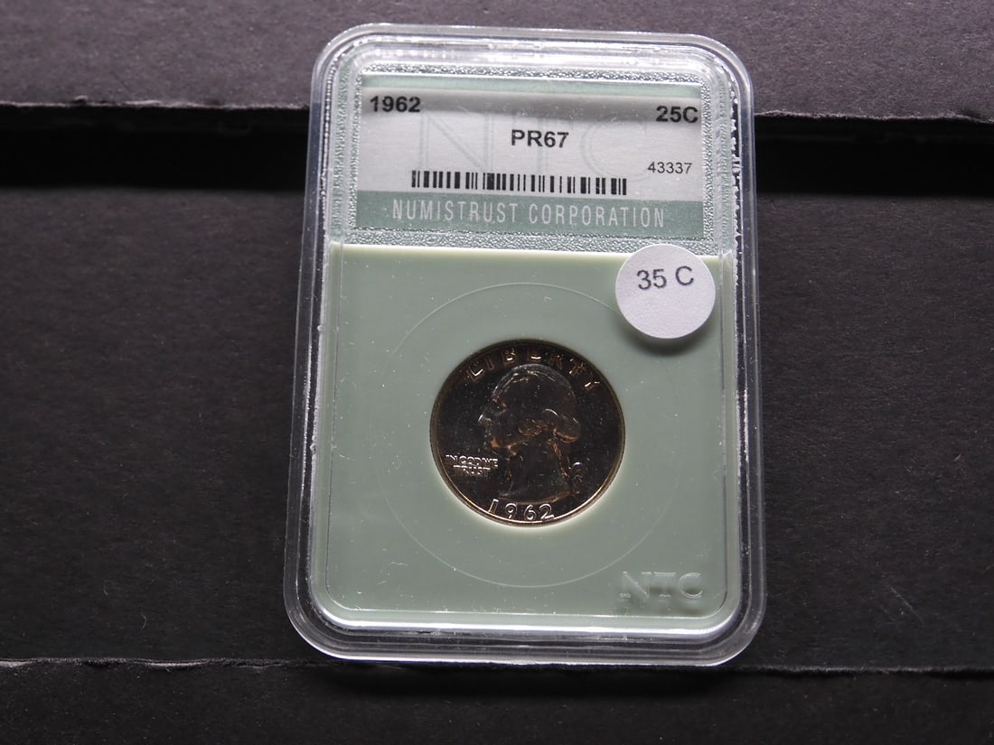 1962 90% Silver Washington Quarter NTC Slabbed PR67 (1 of 4)