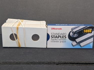 100 2x2 Dime Holders & Box of Staples