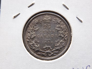 1904 Canada Quarter VF. Scarce, High Value
