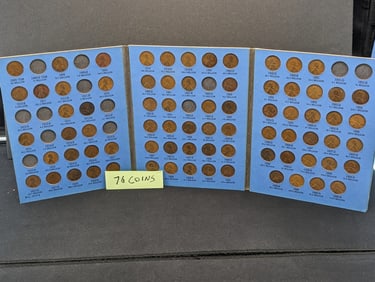 1909-1940 Lincoln Cents, 76-coin Starter Set, Missing S-VDB, 09-15SMint,12D, 14D, 15D, 22D, 24D and