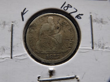 1876 Silver Seated Liberty Dime - Full Liberty