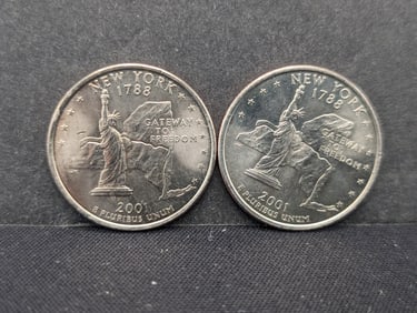2 2001-P New York State Quarter ERRORS- MS