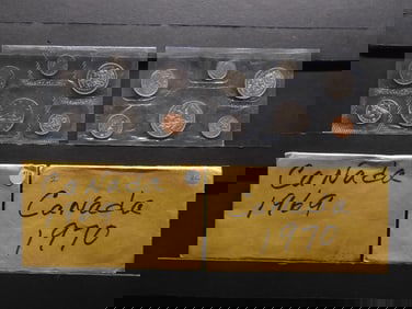 1969 & 1970 Royal Canadian Mint 6-Coin Mint Sets W/COA & OGP