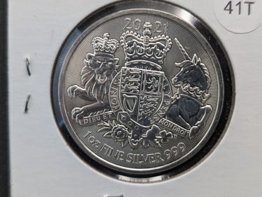 2021 Proof Great Britain Britannia 2 Pound- .999 Fine Silver