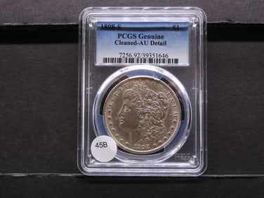 1898-S Morgan Dollar PCGS AU Detail. Cleaned
