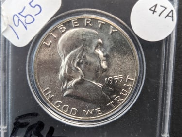 1955 Franklin Half Dollar MS Full Bell Lines