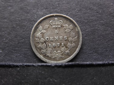 1871 Canada Silver 5 Cents
