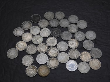 Roll Of 50 Mixed Date United States V-Nickels.