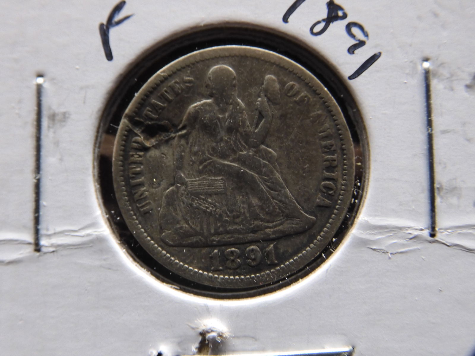 1891 Silver Seated Liberty Dime - Full Liberty (1 of 3)