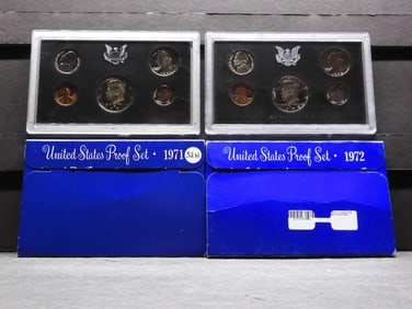 1971-S, 1972-S US Mint Proof Sets. OGP