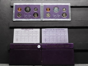 1986-S, 1987-S US Mint Proof Sets. OGP