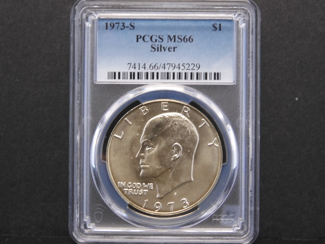 1973 S Eisenhower Silver Dollar PCGS MS66 (1 of 3)
