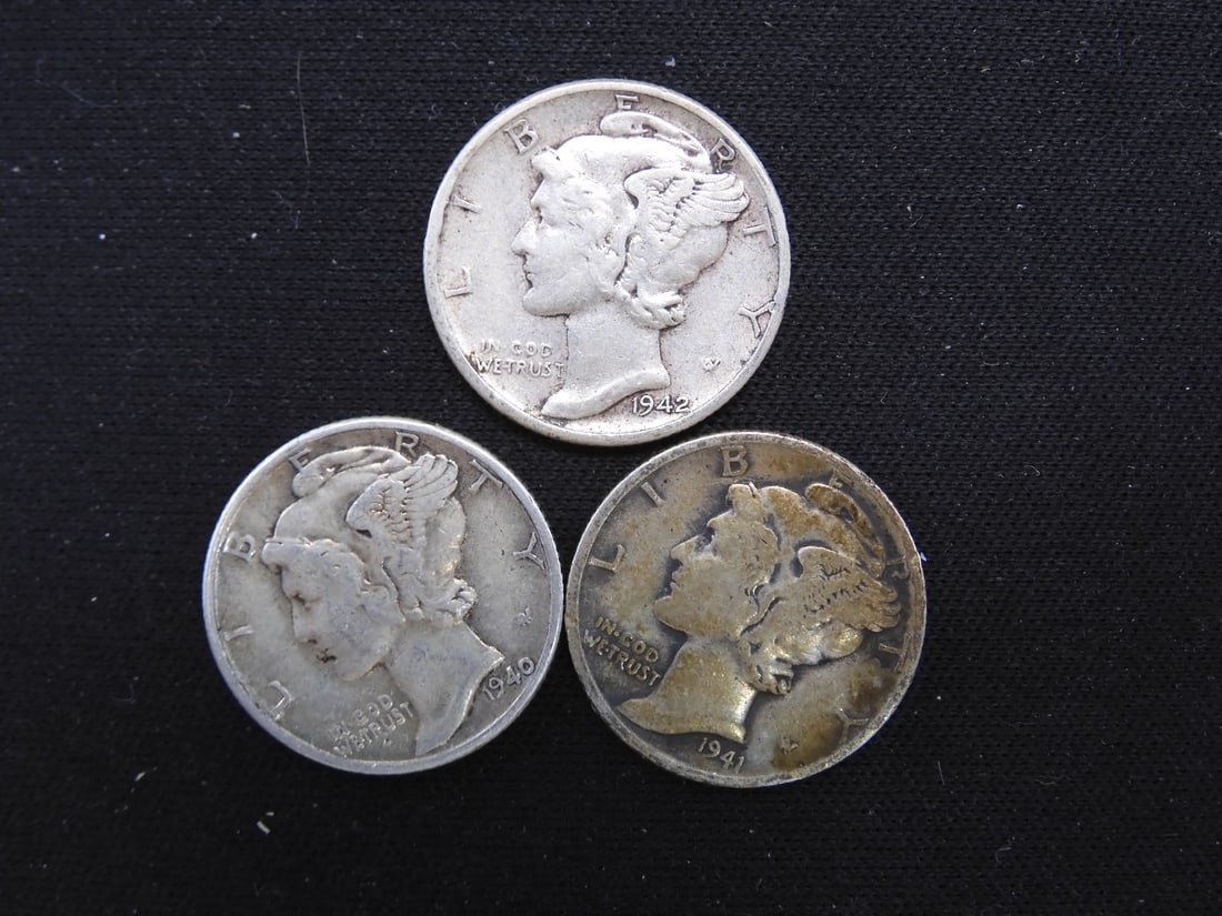 1940, 41, 42 Mercury Dimes (1 of 2)
