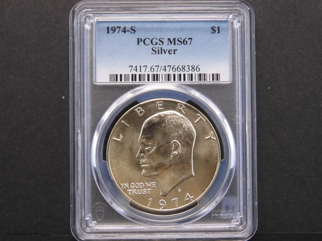 1974 S Eisenhower Silver Dollar PCGS MS67 (1 of 3)