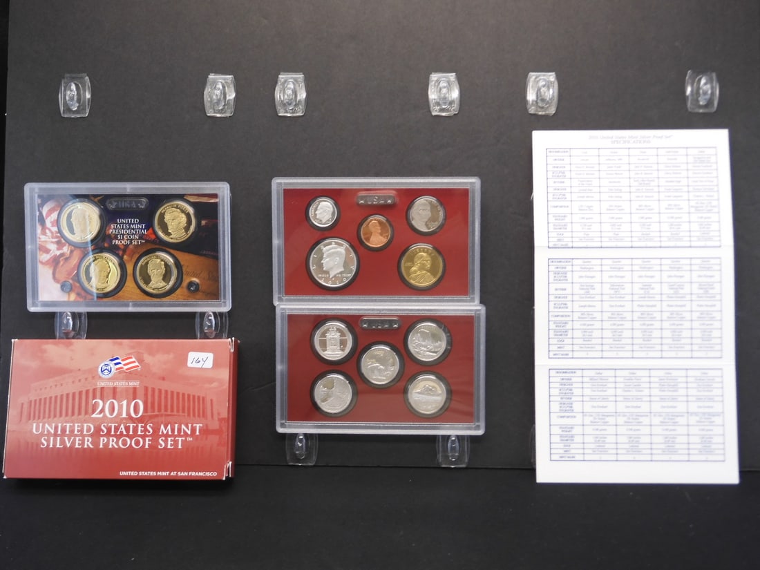 2010 S US Mint Silver Proof Set. 90% Silver. 14 GEM BU Coins (1 of 9)
