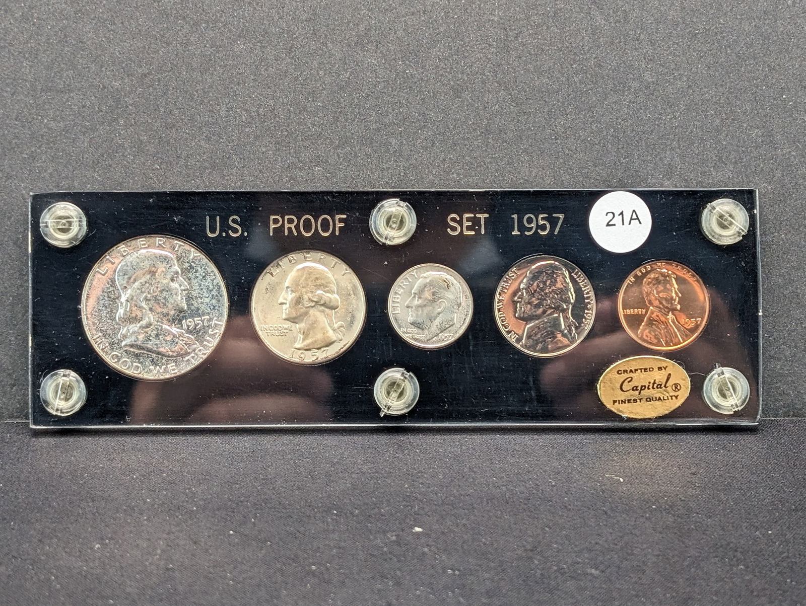 1957 US Proof Set in Black Capitol Holder. GEM.? (1 of 4)