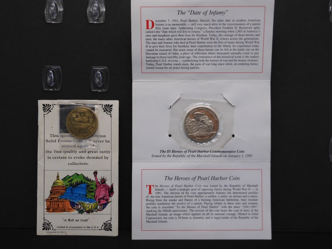 Great Smoky Mountains Bronze coin, and Marshall Islands Five Dollar Pearl Harbor Coin: Great Smoky Mountains Bronze coin, and Marshall Islands Five Dollar Pearl Harbor Coin